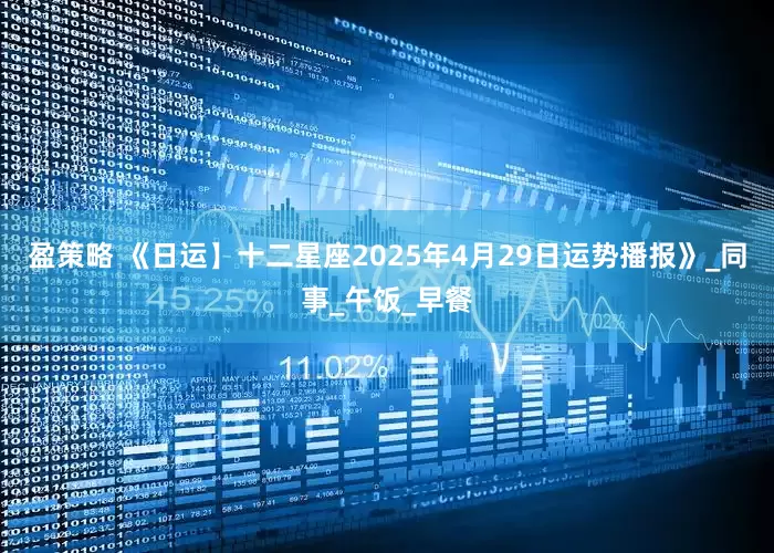 盈策略 《日运】十二星座2025年4月29日运势播报》_同事_午饭_早餐